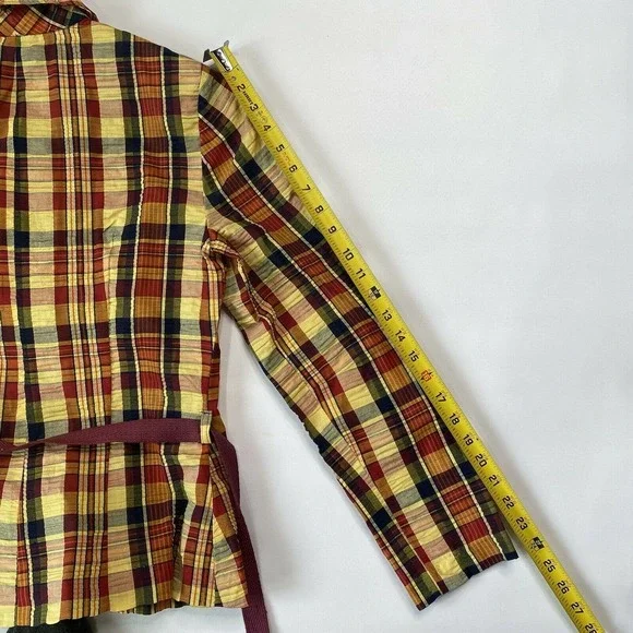 Vintage Plaid Blazer with Belt Suit Jacket size 11 - Picture 4 of 9